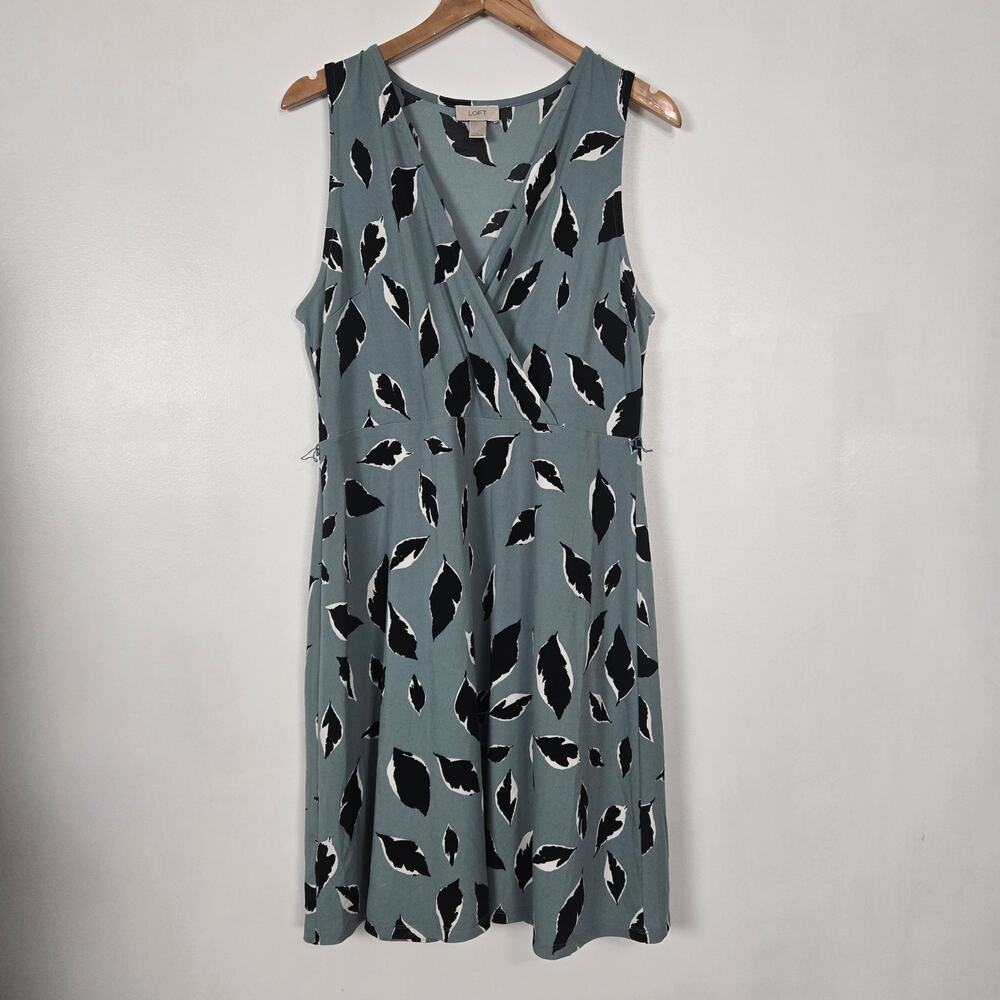 Loft sleeveless dress, large, blue